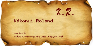 Kákonyi Roland névjegykártya