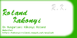 roland kakonyi business card
